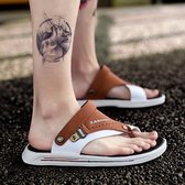 Stijlvolle, ademende, comfortabele en draagbare sandalen voor twee gebruikssandalen voor heren (kleur: bruin, maat: 45)