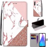 Voor Geschikt voor Xiaomi Redmi Note 8T Gekleurde Tekening Cross Textuur Horizontale Flip PU Lederen Case met Houder & Kaartsleuven & Portemonnee & Lanyard (Poeder Steen Textuur)