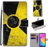 Voor Xiaomi Mi CC9e / A3 Gekleurde Tekening Cross Textuur Horizontale Flip PU Lederen Case met Houder & Kaartsleuven & Portemonnee & Lanyard (Geel Zwart Logo)