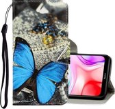 Voor Xiaomi Redmi 8 3D Gekleurde Tekening Horizontale Flip PU Lederen Case met Houder & Kaartsleuven & Portemonnee (Een Vlinder)