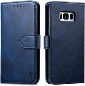 Voor Galaxy S8 + GUSSIM zakelijke stijl horizontale flip lederen tas met houder en kaartsleuven en portemonnee (blauw)