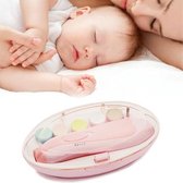 6 in 1 baby nagelknipper trimmer manicure elektrisch slijpapparaat gereedschapsset (roze)-Roze