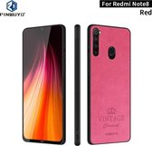 Voor Xiaomi RedMi Note 8 PINWUYO Pin Rui-serie Klassiek leer, PC + TPU + PU-leer Waterdicht en anti-val All-inclusive beschermende schaal (rood)