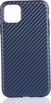 Carbon Fiber TPU beschermhoes voor iPhone 11 (blauw)