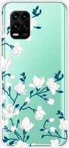 Voor Xiaomi Mi 10 Lite 5G schokbestendig geverfd transparant TPU beschermhoes (magnolia bloem)
