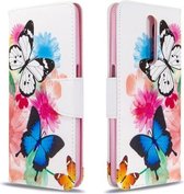 Voor Xiaomi Redmi K30 Gekleurd tekeningpatroon Horizontale flip lederen tas met houder & kaartsleuven & portemonnee (vlinder)