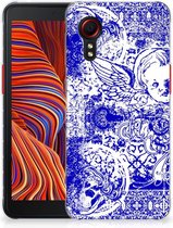 Back Case TPU Siliconen Hoesje Samsung Xcover 5 Enterprise Edition | Samsung Galaxy Xcover 5 Smartphone hoesje Angel Skull Blue