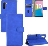 Voor Samsung Galaxy Note10 Effen Kleur Huid Voel Magnetische Gesp Horizontale Flip Kalf Textuur PU Lederen Case met Houder & Kaartsleuven & Portemonnee (Blauw)