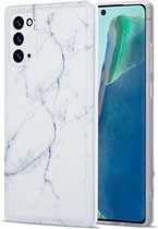 Voor Samsung Galaxy Note20 TPU glanzend marmeren patroon IMD beschermhoes (wit)