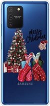 Voor Samsung Galaxy A91 / S10 Lite / M80s Christmas Series Clear TPU beschermhoes (kerstpyjama)