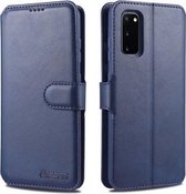 Voor Samsung Galaxy S20 FE / S20 Lite AZNS Kalf Textuur Horizontale Flip Leren Case met Houder & Kaartsleuven & Portemonnee & Fotolijst (Blauw)