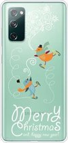 Voor Samsung Galaxy S20 FE Trendy Leuke Kerst Patroon Case Clear TPU Cover Telefoon Gevallen (Skiën Vogel)