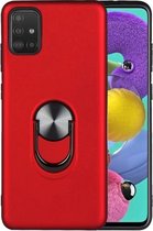 Voor Samsung Galaxy M31s 360 roterende multifunctionele stent pc + TPU-hoes met magnetische onzichtbare houder (rood)