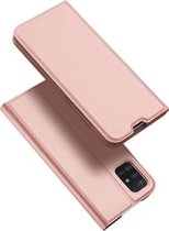 Voor Samsung Galaxy A51 DUX DUCIS Skin Pro Series Horizontale Flip PU + TPU lederen tas met houder & kaartsleuven (Rose goud)