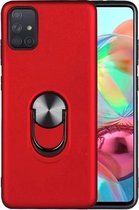 Voor Samsung Galaxy M51 360 roterende multifunctionele stent pc + TPU-hoes met magnetische onzichtbare houder (rood)