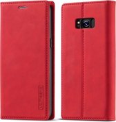 Voor Samsung Galaxy S8 LC.IMEEKE Sterk magnetisme Ultradunne horizontale flip schokbestendige matte TPU + PU lederen tas met houder & kaartsleuven & portemonnee (rood)
