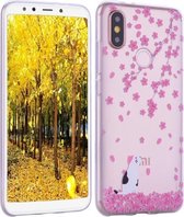 Voor Xiaomi Mi 6X / A2 Gekleurd tekeningpatroon Zeer transparant TPU beschermhoes (Cherry Blossom Cat)