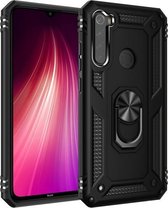 Voor Geschikt voor Xiaomi Redmi Note 8 Armor Shockproof TPU + PC beschermhoes met 360 graden rotatiehouder (zwart)