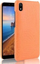 Schokbestendige krokodiltextuur pc + PU-hoes voor Xiaomi Redmi 7A (oranje)