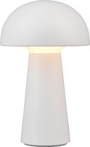 LED Tafellamp - Tafelverlichting - Trion Lenio - 2W - Warm Wit 3000K - Dimbaar - USB Oplaadbaar - Spatwaterdicht IP44 - Rond - Mat Wit - Kunststof