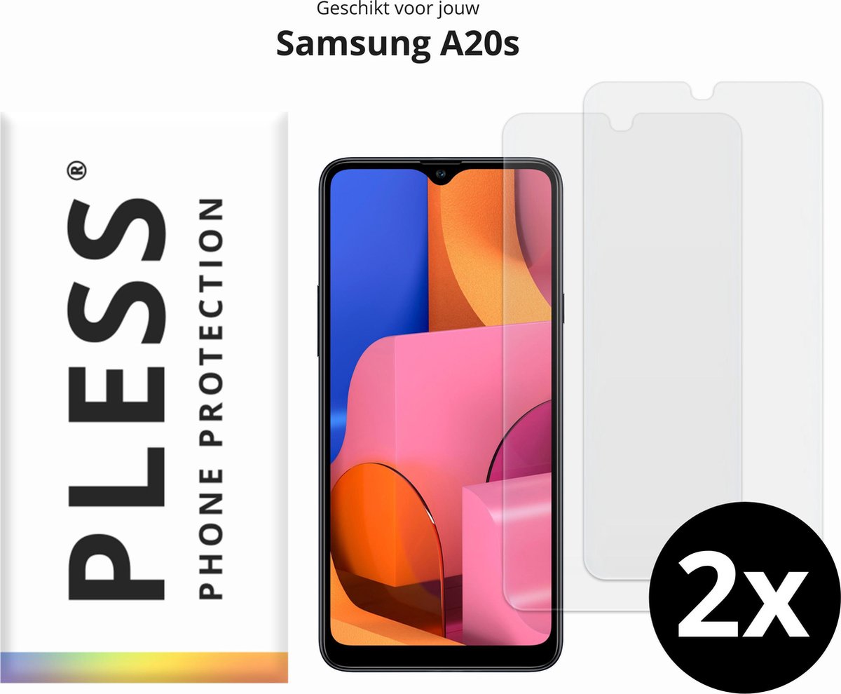 Samsung A20s Screenprotector Glas - 2x - Pless®