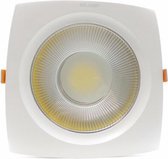 LED Downlight 40W COB Vierkant Convex 235mm - Warm wit licht