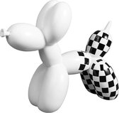 BaykaDecor - Premium Geometrisch Beeld Ballonhond - Jeff Koons Replica Balloon Dog - Grappige Kunst - Pop Art - Wit - 22 cm