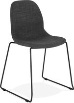 Alterego Design stoel 'DISTRIKT' met donkergrijze stof en poten van zwart metaal