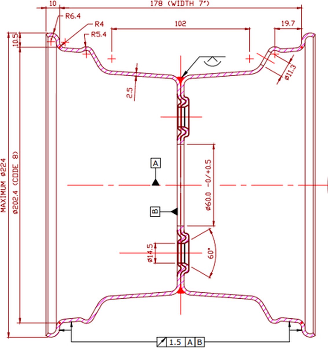 Pneu sur jante 20.5x8.00-10 67/112/5/-4 98N