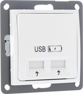 Q-Link S2 contactdoos – inbouw – 2 x USB – 5V – polarwit