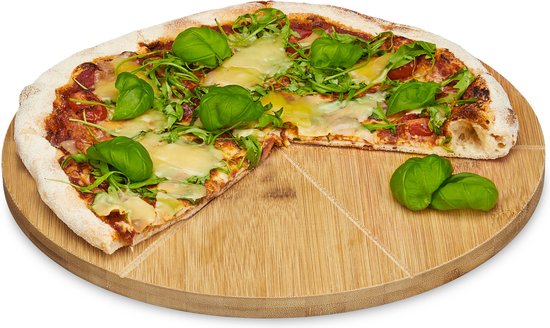 Foto: Relaxdays pizzabord 33 cm bamboe