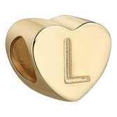 Tracelet | Zilveren bedels | Bedel Hart goud L | Bead | Gegraveerd | 925 Sterling Zilver| Pandora compatible | Met 925 Zilver Certificaat | In Leuke cadeauverpakking