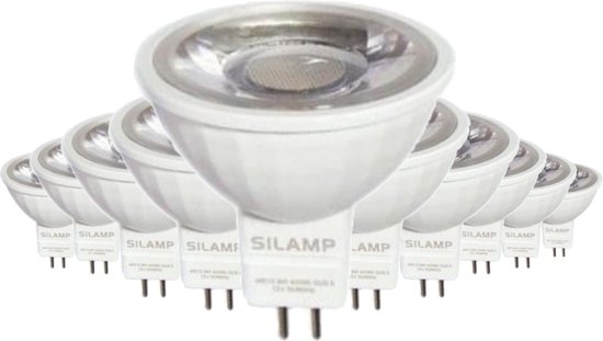 Ledlamp GU5.3 / MR16 12V 8W SMD 80 ° (10 stuks) - Warm wit licht - Overig - Pack de 10 - Wit Chaud 2300K - 3500K - SILUMEN