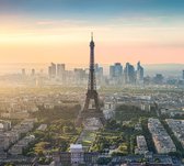 De Eiffeltoren voor La Defense skyline van Parijs - Fotobehang (in banen) - 250 x 260 cm