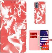 Voor Samsung Galaxy Quantum 2/A82 5G Cloud Fog Patroon Horizontale Flip Lederen Case met Houder & Kaartsleuf & Portemonnee (Rood)