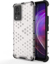 Voor vivo V21 schokbestendige honingraat pc + TPU-hoes (wit)