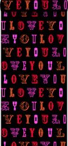 ESTAhome behang love you - quotes zwart en roze - 136837 - 53 cm x 10,05 m