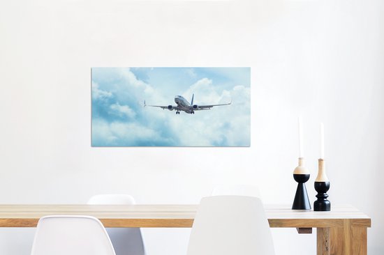 Un avion dans les airs Aluminium 80x40 cm - Tirage photo sur aluminium (décoration murale métal)