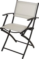 Pro Garden Chaise pliante/ Chaise pliante/ Chaise de jardin/ Chaise de camping - avec accoudoir - 54X56X83.5cm - Wit