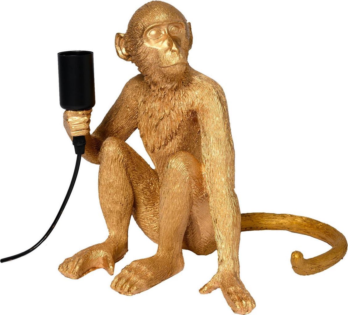 Tafellamp Aap - Gouden Aaplamp - Monkey Lamp Zittend