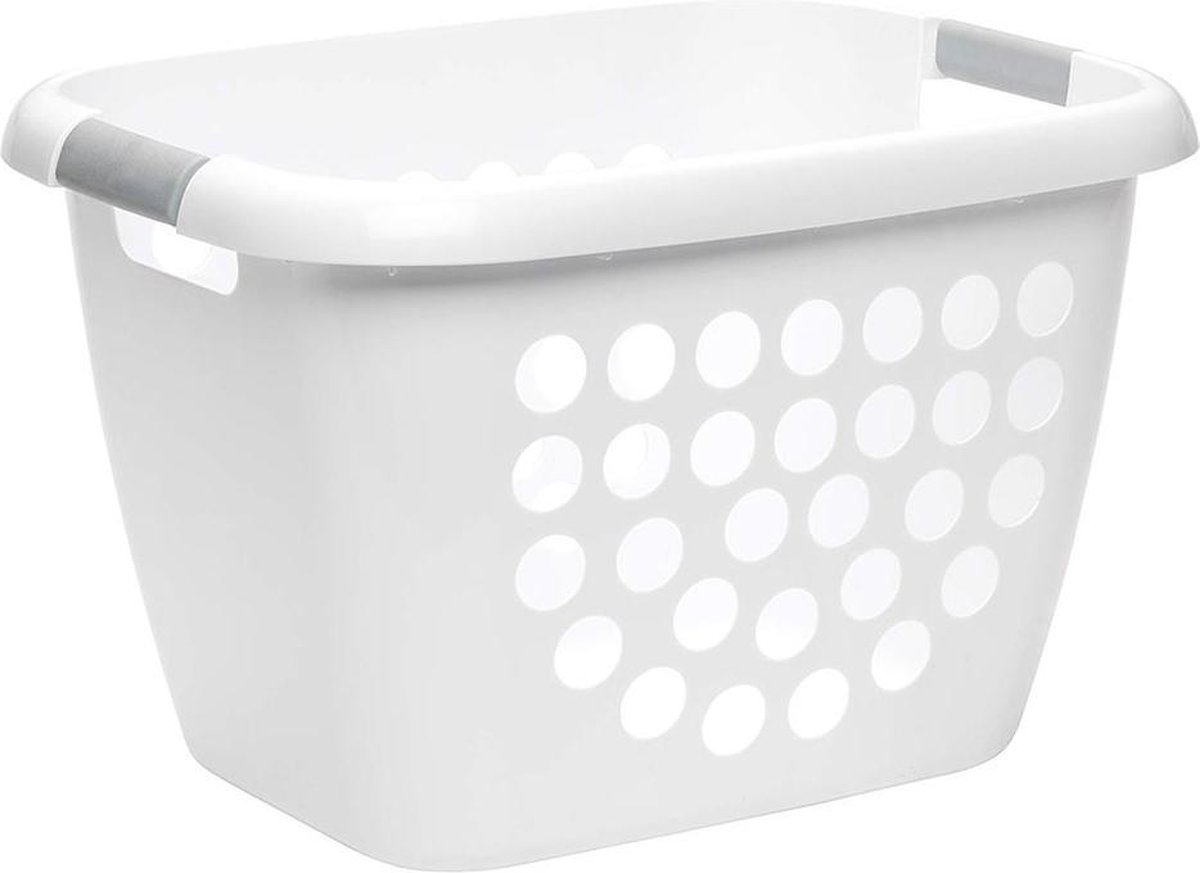 LaundrySpecialist Wasmand met soft grip handvaten – 28 liter – Draagmand – Wit
