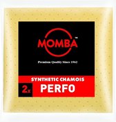 Momba Synthetische zeem met gaatjes (geperforeerd) - Hoge water en vuilabsorptie - Streeploos afdrogen - Set van 2 stuks