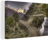 Canvas schilderij 180x120 cm - Wanddecoratie Zonsopgang aan Mount Everest in Nepal - Muurdecoratie woonkamer - Slaapkamer decoratie - Kamer accessoires - Schilderijen