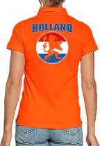 Oranje fan poloshirt voor dames - Holland met oranje leeuw - Nederland supporter - EK/ WK shirt / outfit M