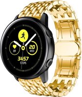 Stalen Smartwatch bandje - Geschikt voor  Samsung Galaxy Watch 42mm stalen draak band - goud - Horlogeband / Polsband / Armband