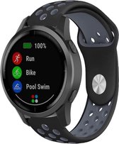 Siliconen Smartwatch bandje - Geschikt voor  Garmin Vivoactive 4 sport band - 45mm - zwart/grijs - Horlogeband / Polsband / Armband