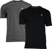 Donnay T-shirt - 2 Pack - Sportshirt - Heren - Maat XL - Zwart & Ch-marl