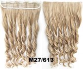 Clip in hairextensions 1 baan wavy blond - M27/613