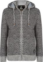 Gebreid Wollen Heren/Uni Vest van Schapenwol met Polyester Fleece voering en afneembare capuchon - SHAKALOHA - M Marlin Grey 3XL