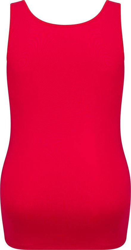 RJ Bodywear Pure Color dames top (1-pack) - hemdje met brede banden - donkerrood - Maat: XXL